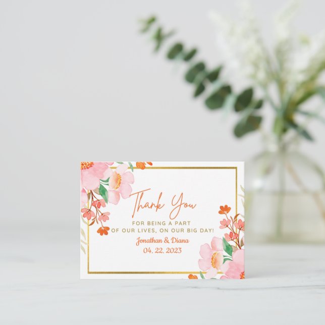 Wedding Thank You Card  (Standing Front)