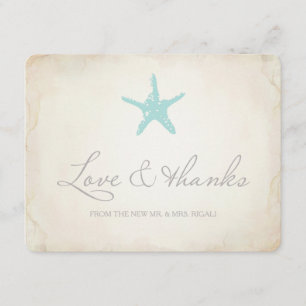 Wedding Thank You Card, Beach Wedding Invitation