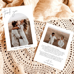 Wedding Thank You Card   Boho Arch Photo Thank You