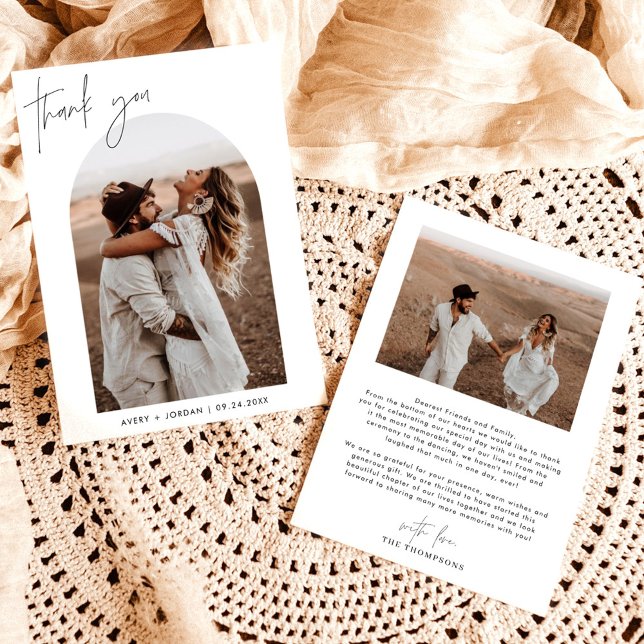 Wedding Thank You Card | Boho Arch Photo Thank You (Creator Uploaded)