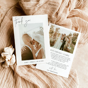 Wedding Thank You Card Boho Photo Thank You