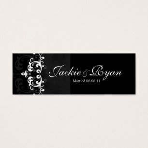 Wedding Thank You Card Bookmark Favour BW