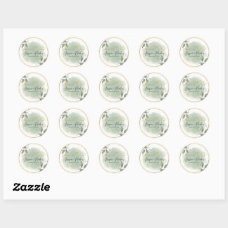 Wedding Thank You Card Classic Round Sticker