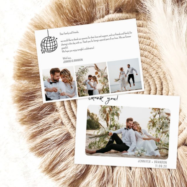 Wedding thank you card disco ball (Creator Uploaded)