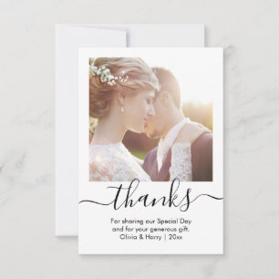 Wedding Thank You Card Elegant Thanks Script