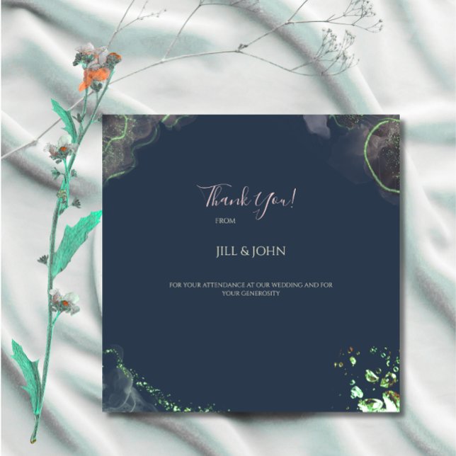 Wedding Thank You Card Emerald Green   (Creator Uploaded)