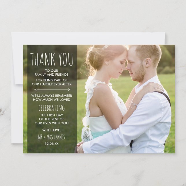 Wedding Thank You Card - Flat Card (Front)