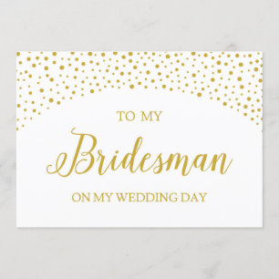 Wedding Thank You Card For Bridesman