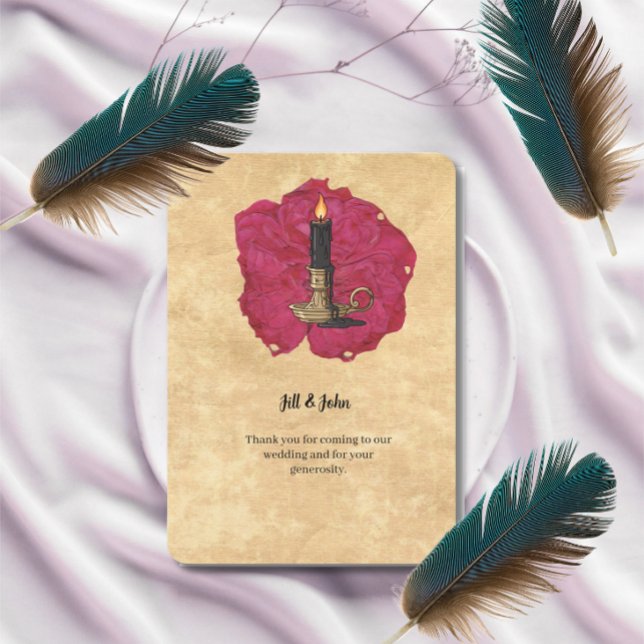 Wedding Thank You Card Gothic Candle and Rose  (Creator Uploaded)
