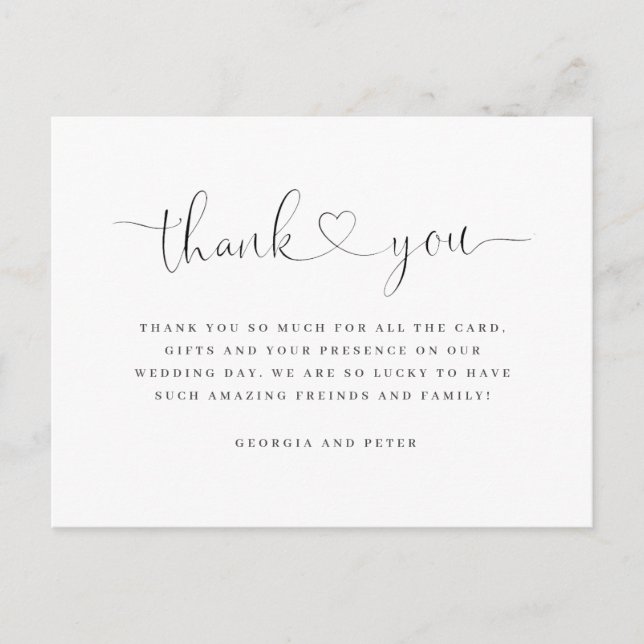 wedding thank you card message elegant (Front)