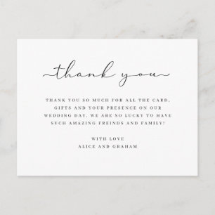 Wedding thank you card message simple