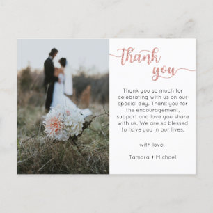Wedding Thank You Card, Modern Script Postcard