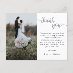 Wedding Thank You Card, Modern Script Postcard