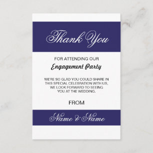 Wedding Thank You Card Navy and White Stripe