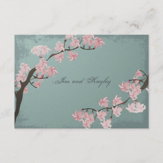 Wedding Thank You Card - Pink Cherry Blossom