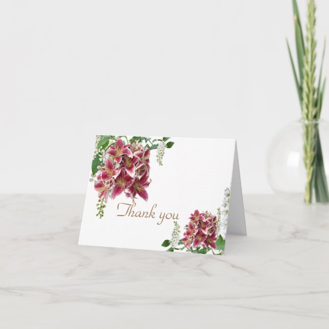 Wedding Thank You Card Stargazer Floral (Front)