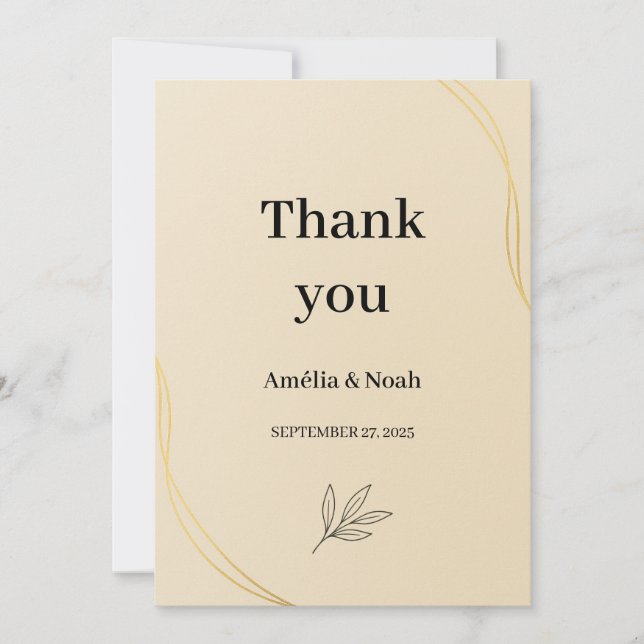 Wedding Thank You Card Template – Elegant Minimal  (Front)