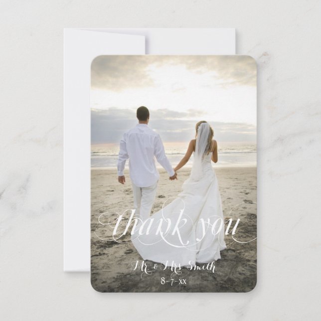 Wedding Thank You Cards, Custom Photo (Front)