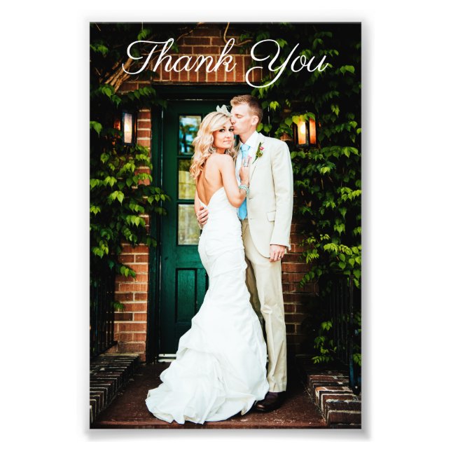 Wedding Thank You Cards Customise with Your Image Photo Print (Front)
