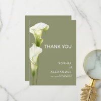 Wedding Thank You Cards "Delicate Calla Lilies"