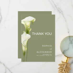 Wedding Thank You Cards "Delicate Calla Lilies"