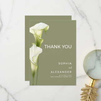 Wedding Thank You Cards "Delicate Calla Lilies"