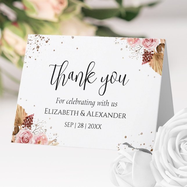 Wedding Thank you Cards | Watercolor Boho Glitter (Creator Uploaded)