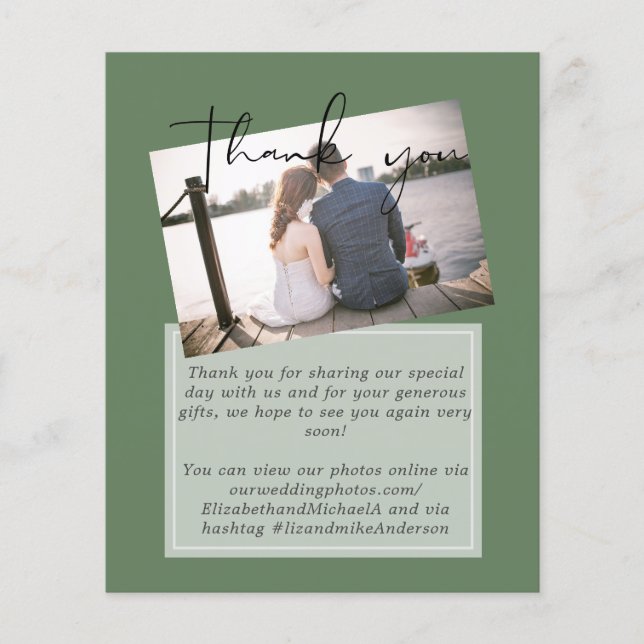 Wedding Thank You Cards With Photo Virtual Digital (Front)