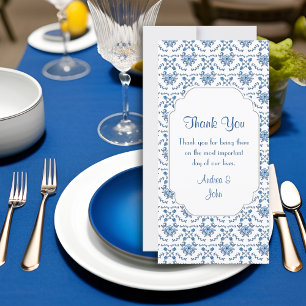 Wedding Thank You Chinoiserie Delft Blue Pattern