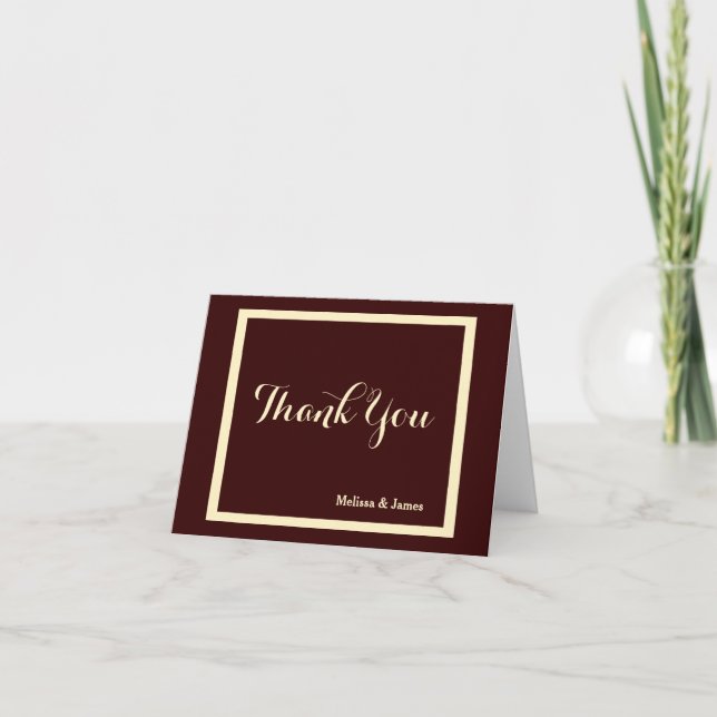 Wedding Thank You, Chocolate & Cream, Personalised You Card (Front)