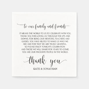 Wedding Thank You Cocktail Napkins For Reception