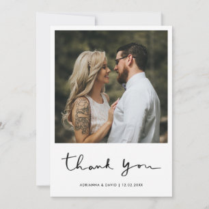 Wedding Thank You Couple Photo Simple Elegant Card