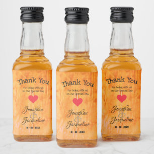 Wedding Thank You Custom Names Rustic Chic Mini Liquor Bottle Label