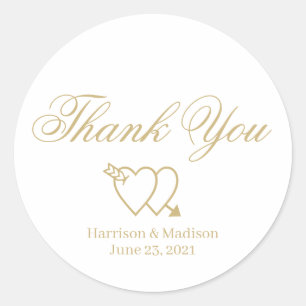 Wedding Thank You custom script gift favour Classic Round Sticker