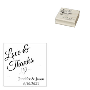 Wedding Thank You Decorative Heart Rubber Stamp