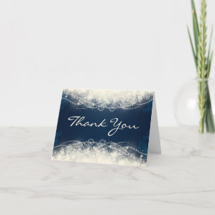 Wedding Thank You Elegant Lace and Pearls Card