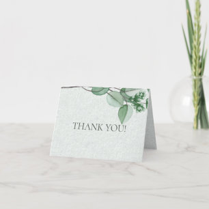 Wedding Thank You Elegant Watercolor Eucalyptus