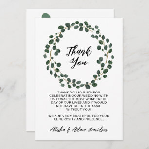 Wedding Thank You Eucalyptus Glitter Leaves