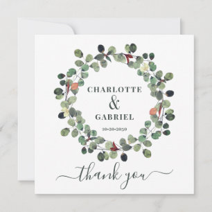 Wedding Thank You Eucalyptus Greenery Card