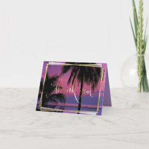 Wedding Thank You    Exotic Tropical Night Beach Card
