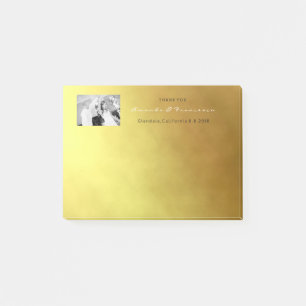Wedding Thank You Favour Gold Minimal Ombre Post-it Notes