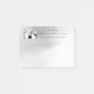 Wedding Thank You Favour Grey Silver White Ombre Post-it Notes