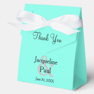 Wedding Thank You Favour Turquoise Blue Name Box