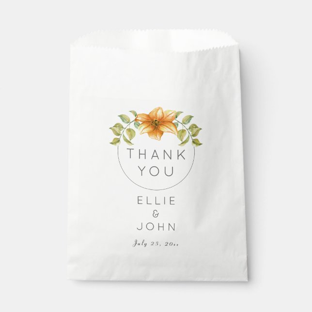 Wedding Thank You Favour Watercolor Star Flower Bags (Front)