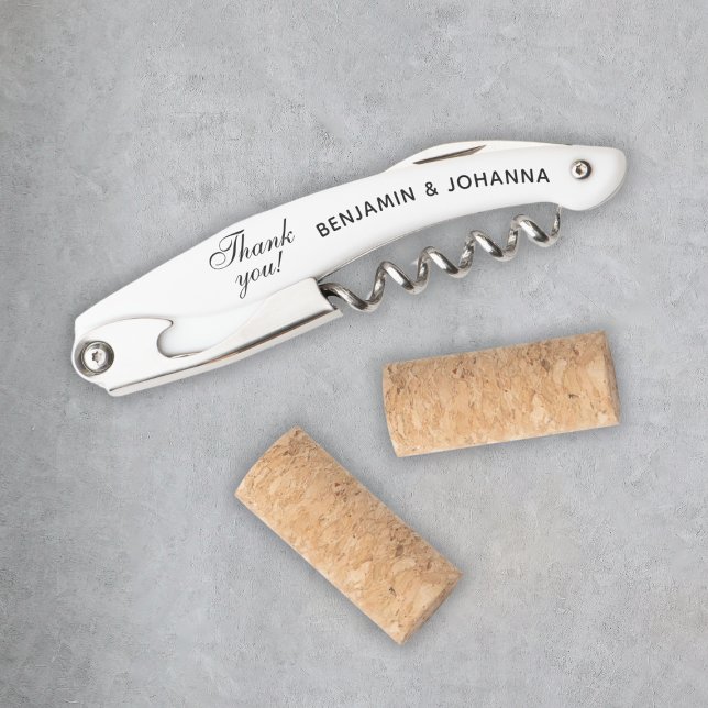 Wedding Thank You Favours Bride Groom Names Custom Corkscrew (Wedding Thank You Favors Bride Groom Names Custom Waiter's Corkscrew
)