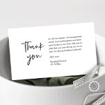 Wedding Thank you for attending, modern minimalist<br><div class="desc">This is the Modern black ink minimalism font,  Script,  thank you Wedding Enclosure Card. You can change the font colours,  and add your wedding details in the matching font / lettering. #TeeshaDerrick</div>