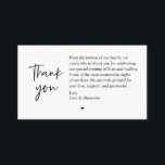 Wedding Thank you for attending, modern minimalist Enclosure Card<br><div class="desc">This is the Modern black ink minimalism font,  Script,  thank you Wedding Enclosure Card. You can change the font colours,  and add your wedding details in the matching font / lettering. #TeeshaDerrick</div>