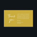 Wedding Thank you for attending, modern minimalist Enclosure Card<br><div class="desc">This is the Modern yellow retro gold theme,  Script,  thank you Wedding Enclosure Card. You can change the font colours,  and add your wedding details in the matching font / lettering. #TeeshaDerrick</div>