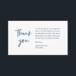 Wedding Thank you for attending, modern minimalist Enclosure Card<br><div class="desc">This is the Modern Navy Blue ink minimalism font,  Script,  thank you Wedding Enclosure Card. You can change the font colours,  and add your wedding details in the matching font / lettering. #TeeshaDerrick</div>
