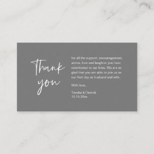 Wedding Thank you for attending, modern minimalist Enclosure Card